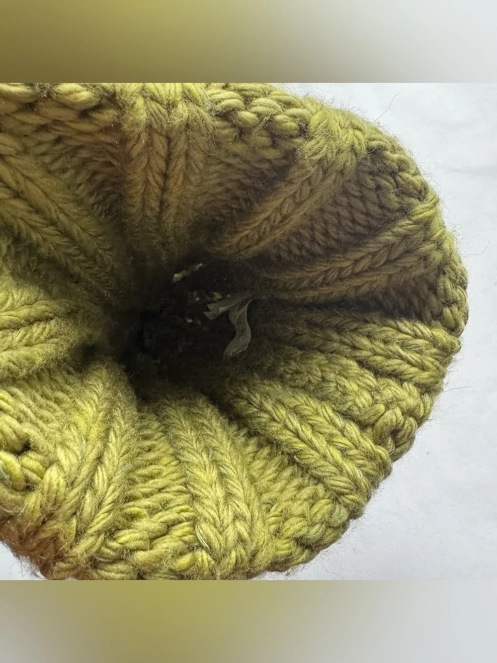 Prana Snow Crystal Beanie Fern Green Pom Pom Chunky Knit